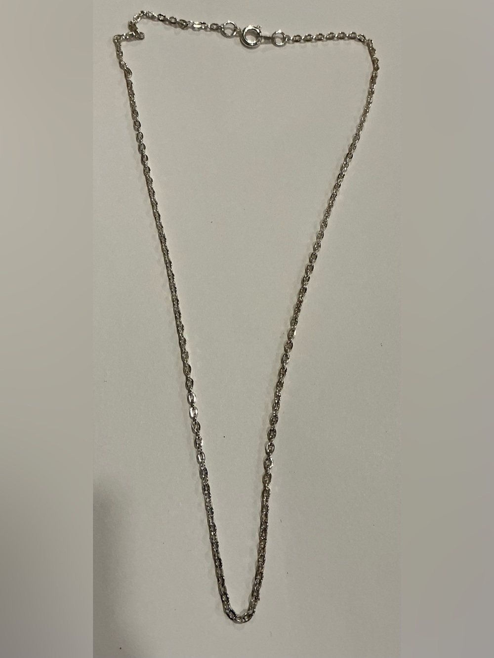 Delicate Silver tone Rope Chain Necklace